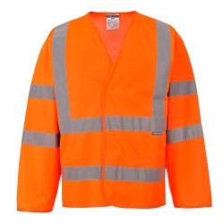 Gilet signalisation manches longues 2 bandes Orange fluo