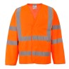 Gilet signalisation manches longues 2 bandes Orange fluo