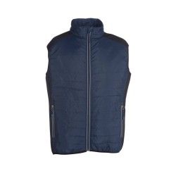 Bodywarmer bi-matière matelassé Coloris Marine et Noir