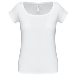 Tee shirt Femme Col Bateau MC Coloris Blanc