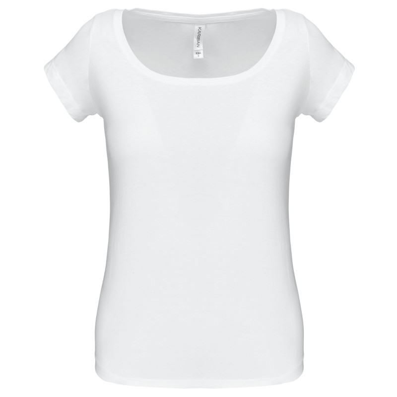 Tee shirt Femme Col Bateau MC Coloris Blanc