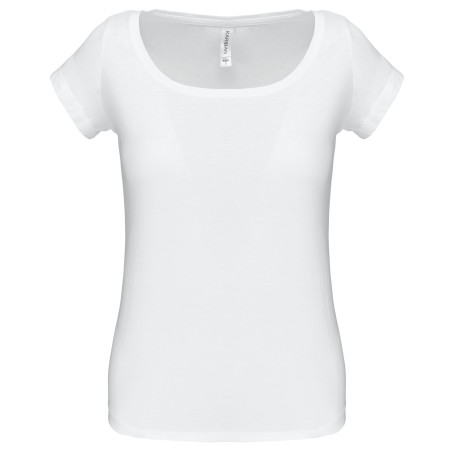 Tee shirt Femme Col Bateau MC Coloris Blanc