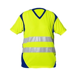 Tee Shirt Safelight MC Jaune Fluo Et Marine