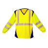 Tee shirt ML bandes segmentées Jaune fluo & Marine