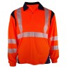 Polo Bambou ML Bandes segmentées Orange fluo et Marine