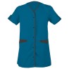 Blouse Mila Manches Courtes Tissu Romance Coloris Turquoise / Graphite