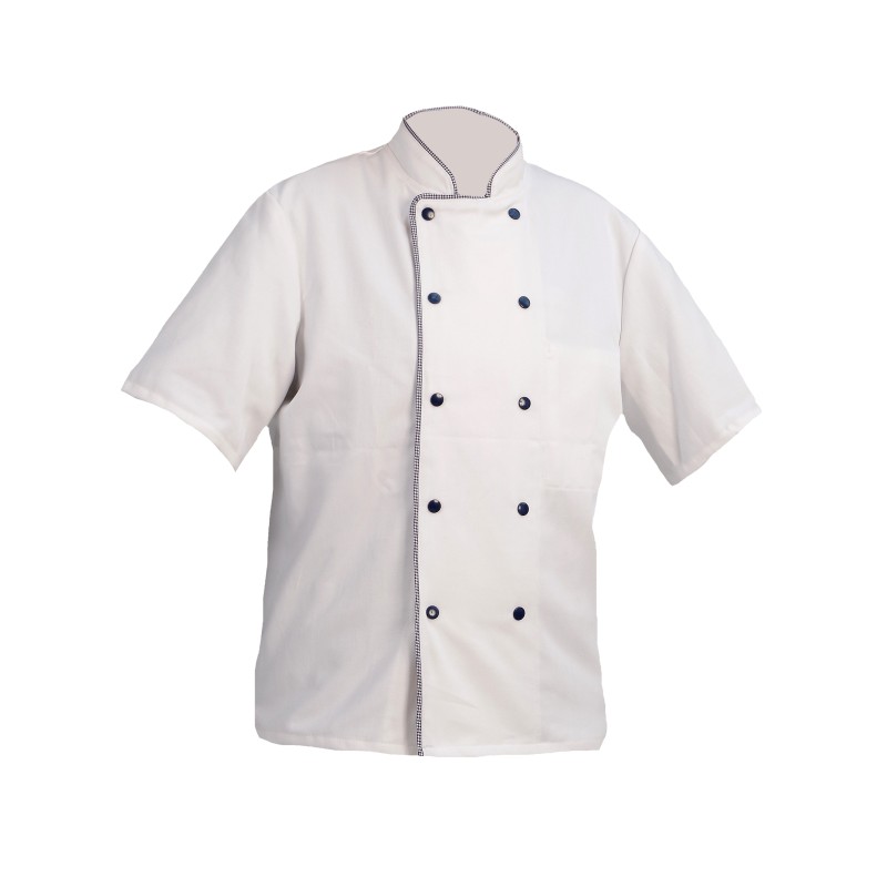 Veste de Cuisinier MUGARITZ Homme MC Stantex Blanc / Pied de poule