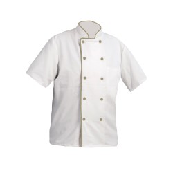 Veste cuisinier Armonia Homme Manches courtes Palace Blanc et Sable