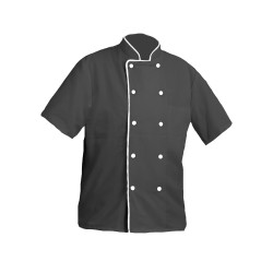 Veste cuisinier Armonia Homme Manches courtes Palace Anthracite et Blanc