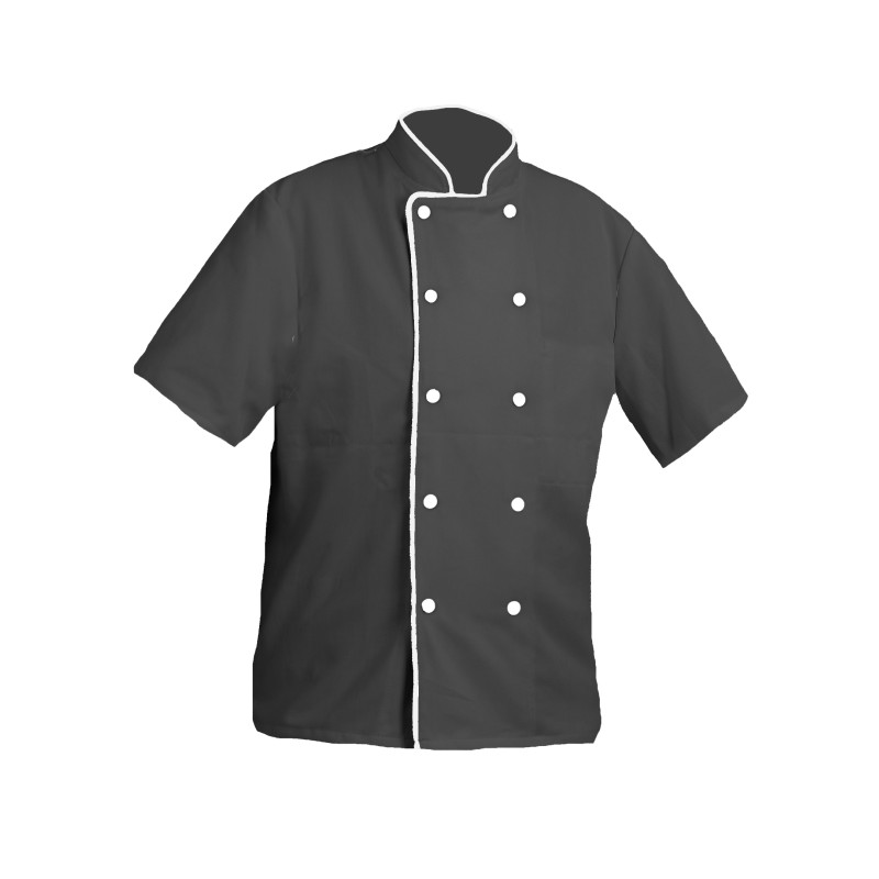 Veste cuisinier Armonia Homme Manches courtes Palace Anthracite et Blanc