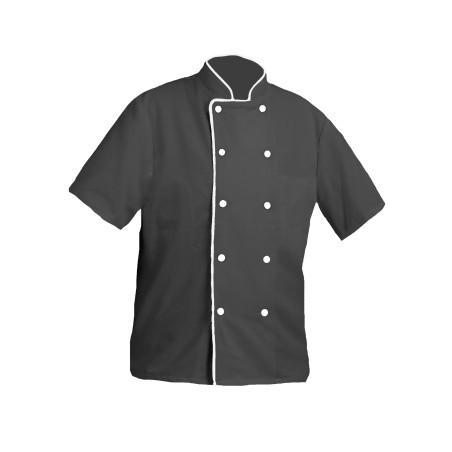 Veste cuisinier Armonia Homme Manches courtes Palace Anthracite et Blanc