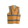 Gilet signalisation 100%Polyester 2bandes horizontales et Bret Orange