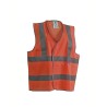 Gilet signalisation 100% Polyester 2 bandes horizontales et Bret Rouge