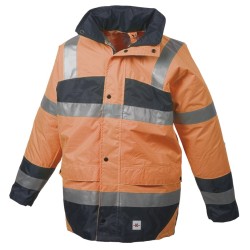 VESTE DE PLUIE RECYCLE SANCY ORANGE FLUO & MARINE