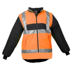 Gilet Chaud Sancy Ref 220 Tissu Lamine Orange fluo et Marine