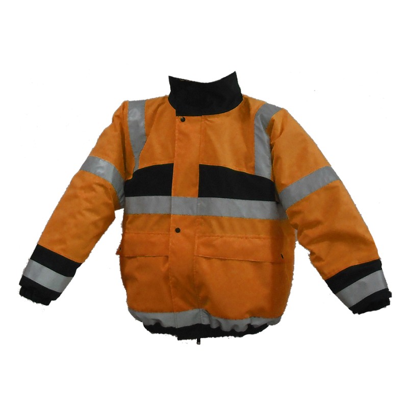 Blouson Hiver Manches Amovibles Orange Fluo Et Marine