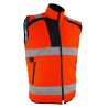 Gilet HV Chauffant FOREZ Coloris Orange Fluo & Marine tissu recyclé