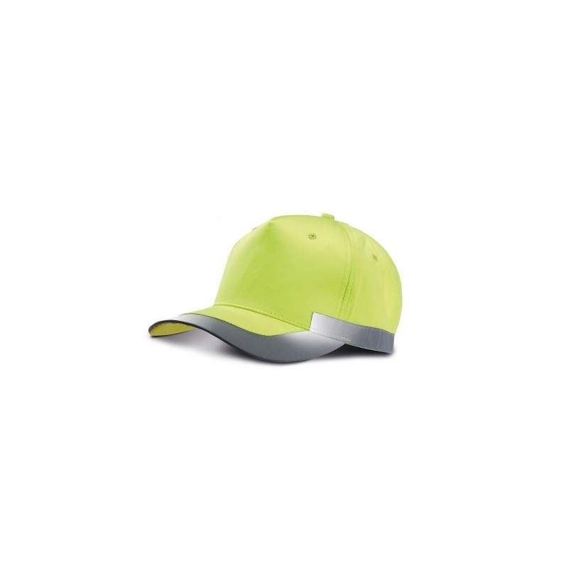 Casquette fluo 5 panneaux JAUNE FLUO