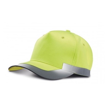 Casquette fluo 5 panneaux JAUNE FLUO