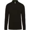 Polo manches longues 100% coton Noir