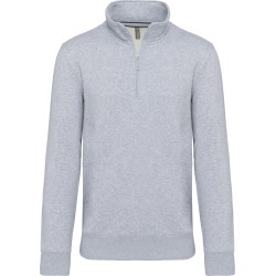  Sweat Shirt Col Camionneur Lavage 60 GRIS CHINE