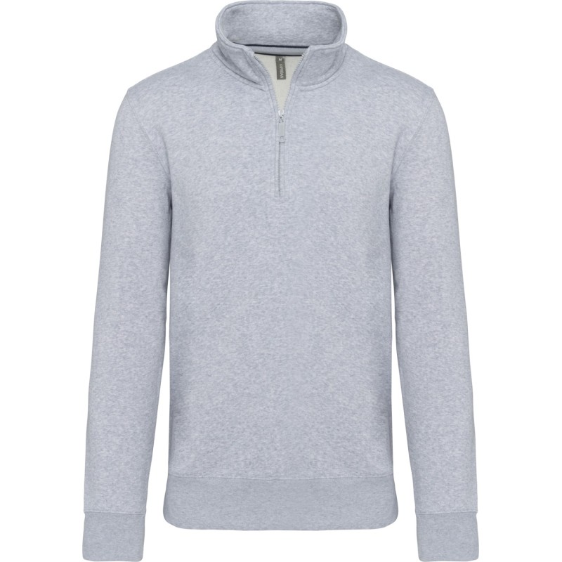  Sweat Shirt Col Camionneur Lavage 60 GRIS CHINE