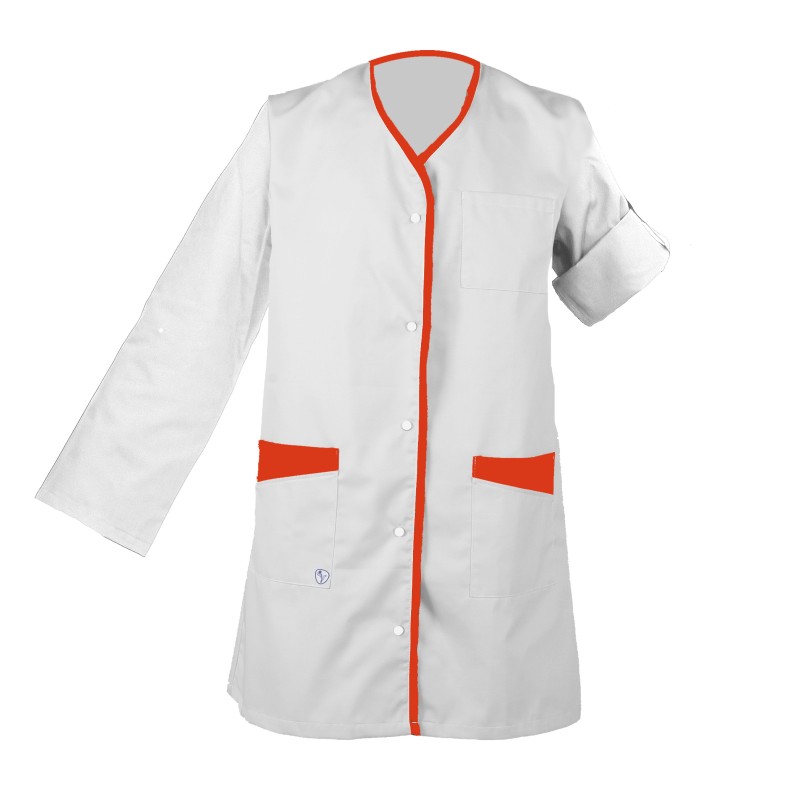 Blouse Anna Manches Transformables Tissu Romance Coloris Blanc / Corail