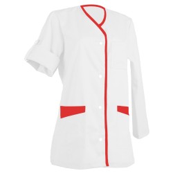 Tunique FLORA Manches Transformables coloris Blanc contrast Corail