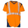 Tee-shirt SUNRISE Manches courtes Bretelles Coloris Orange fluo et Marine 