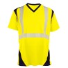 Tee Shirt MC  Bandes Segmentees Jaune fluo & Marine