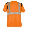 Tee shirt TECH 6 BR Lavage Industriel MC Orange fluo Et Marine