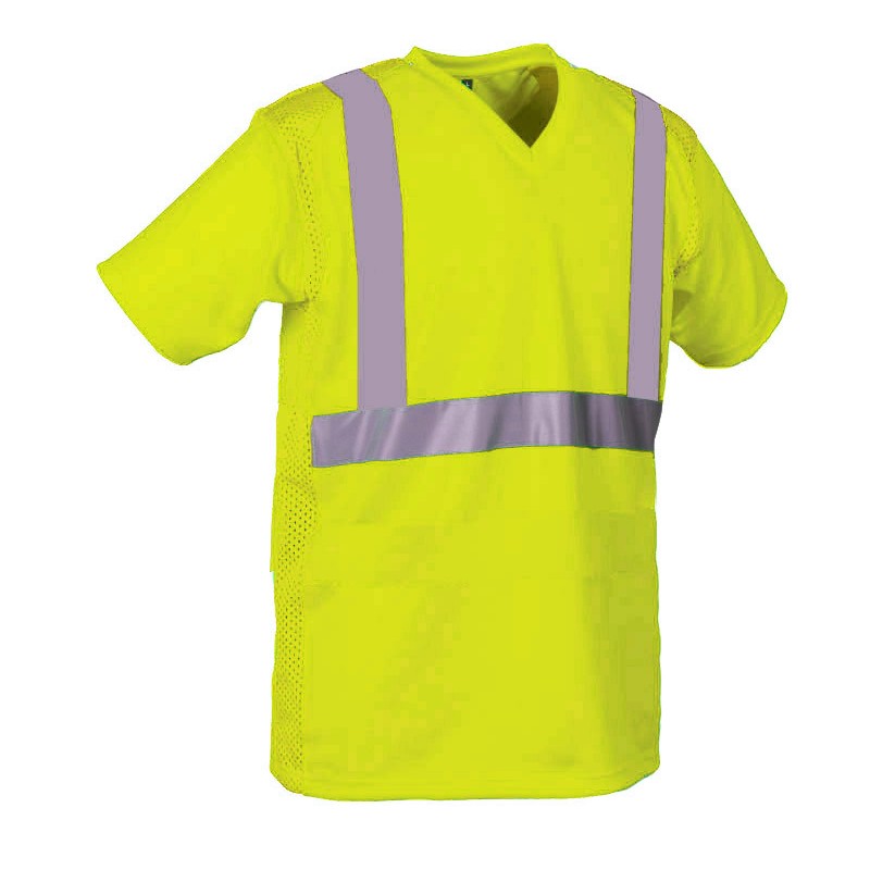 Tee-shirt SUNLIGHT Jaune fluo 1 Bande Horizontale & Bretelle