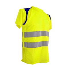 Tee-shirt SUNDRESS Jaune et Marine 2 Bandes Horizontales