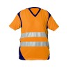  TEE SHIRT SAFELIGHT MC BANDES SEGMENTEES LAVAGE INDUSTRIEL ORANGE FLUO & MARINE