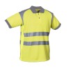 Polo Tech6 MC Bandes segmentées Jaune fluo et Gris