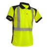 Polo Sundress MC Bandes segmentées Jaune fluo et Noir