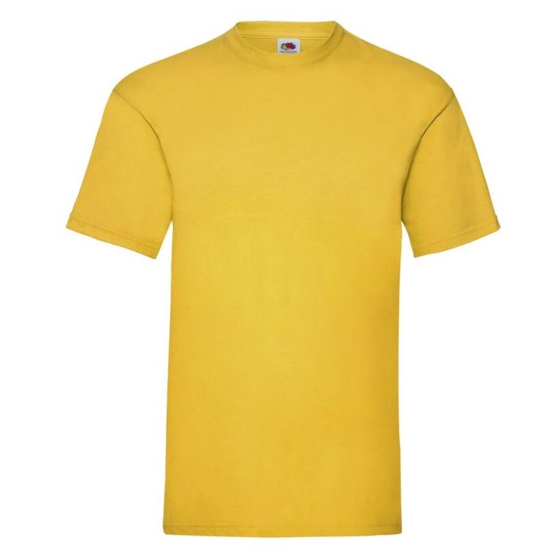 Tee-shirt classic col rond manches courtes 100% coton Jaune