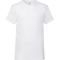 Tee-shirt classic col V manches courtes 100% coton Blanc