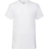 Tee-shirt classic col V manches courtes 100% coton Blanc