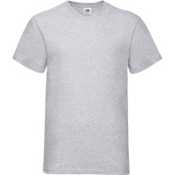 Tee-shirt classic col V manches courtes Gris chiné 100% coton