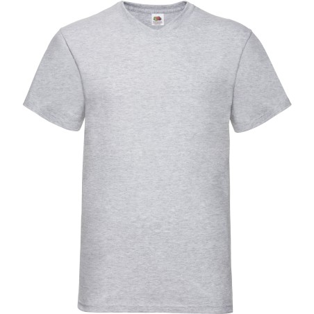 Tee-shirt classic col V manches courtes Gris chiné 100% coton