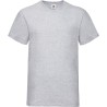 Tee-shirt classic col V manches courtes Gris chiné 100% coton