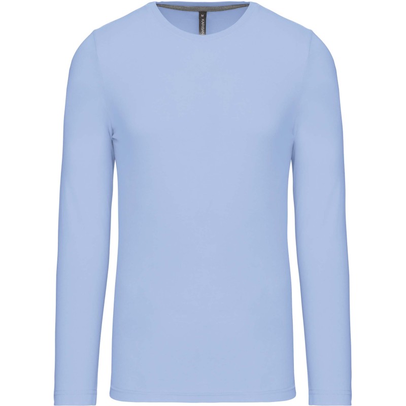 Tee-shirt classic col rond manches longues 100% coton Coloris Fuschia