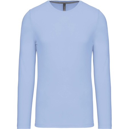Tee-shirt classic col rond manches longues 100% coton Coloris Fuschia