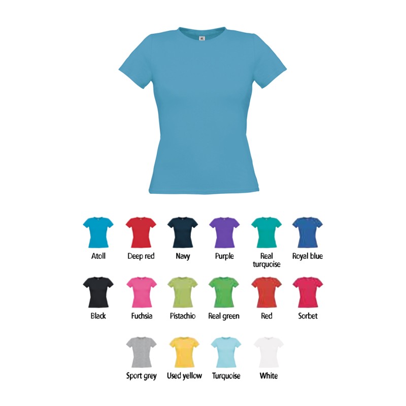 Tee-shirt femme classic col rond manches courtes 100% coton