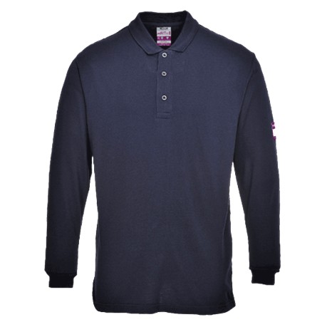 Polo ML retardateur de flamme et antistatique marine