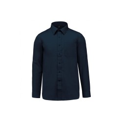 Chemise homme Manches longues Polycoton Marine