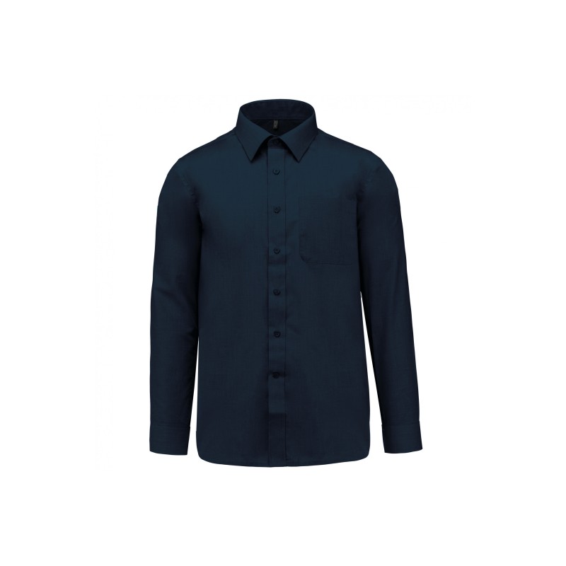 Chemise homme Manches longues Polycoton Marine