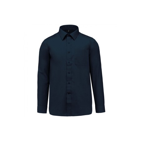 Chemise homme Manches longues Polycoton Marine
