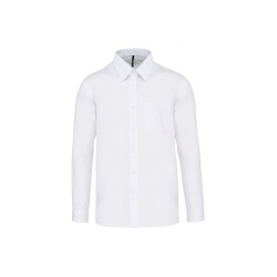 Chemise homme Manches longues Polycoton Blanc